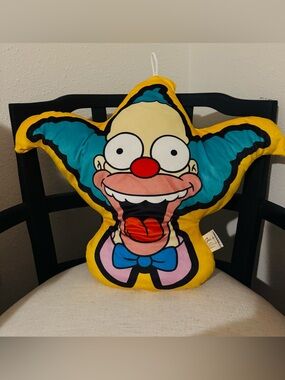 Simpsons Krusty Clown Pillow Plush Hanger 20”x16” Universal Studios